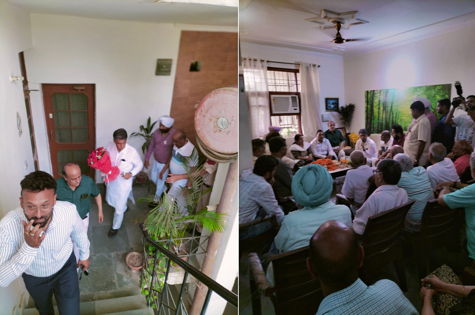 Congress Party's Lok Sabha election candidate, Manish Tewari ji (MP), today met the residents of Chandigarh Sai Enclave Society, Sector-49.